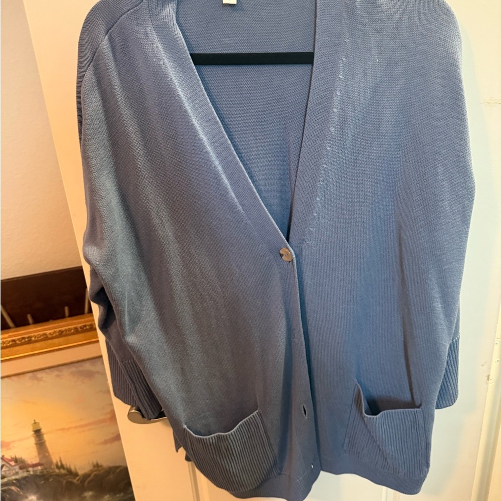 J. Jill Light Blue Knit Cardigan
